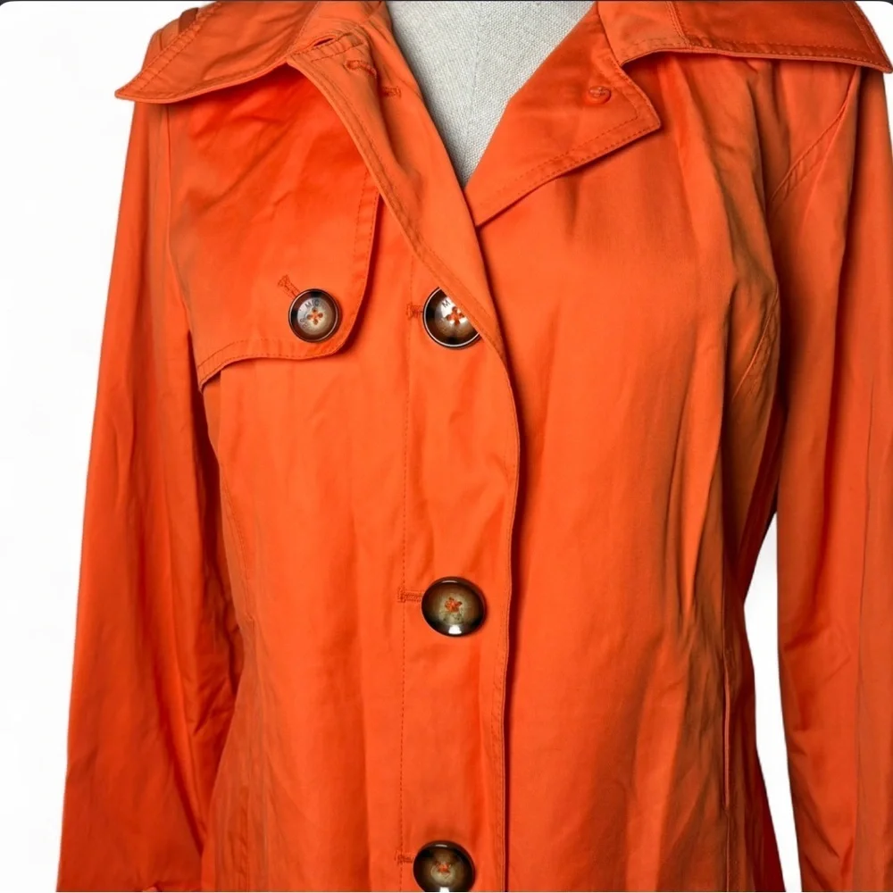 Michael Kors Orange Trench Coat Rain Jacket Womens Medium
